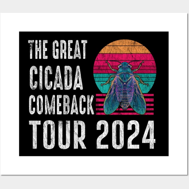 The Great Cicada Comeback Tour 2024 Vintage Wall Art by Zimmermanr Liame